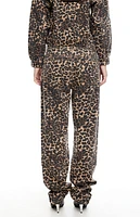 LIONESS Leopard Carmela Straight Leg Jeans