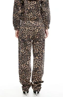 LIONESS Leopard Carmela Straight Leg Jeans