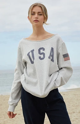 John Galt Stelle USA Off-The-Shoulder Sweatshirt