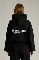 Fear of God Essentials Women's Black Fleece Cropped Hoodie