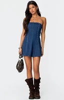 Edikted Fara Strapless Denim Mini Dress