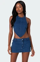 Edikted Sydnie Denim Open Back Top