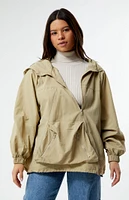 Daisy Street Asymmetrical Parachute Zip Up Jacket