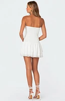 Edikted Mesh & Chiffon Corset Mini Dress