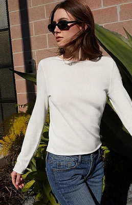 John Galt White Bell Sleeve Sweater