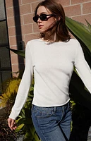 John Galt White Bell Sleeve Sweater