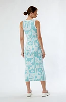 MINKPINK Lacy Intarsia Knit Midi Dress