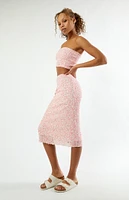 Roxy Floral Tube Time Midi Skirt