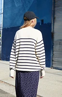 John Galt White & Blue Striped Brianna Sweater