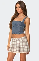 Edikted Pollie Denim Bustier Top