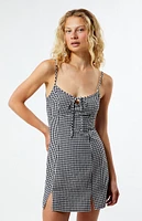 LA Hearts Gingham Tie Back Mini Dress