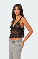 Edikted Jasmine Sheer Lace Top