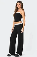 Edikted Domino Contrast Lace Trim Pants