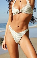 Pacsun Ivory Jade Textured High Cut Bikini Bottom