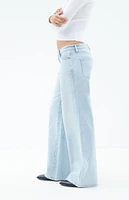 PacSun Casey Light Indigo Asymmetrical Low Rise Baggy Jeans