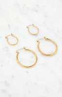 John Galt 2 Pack Gold Hoop Earrings