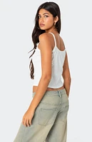 Edikted Emilia Ribbed Bow Tank Top