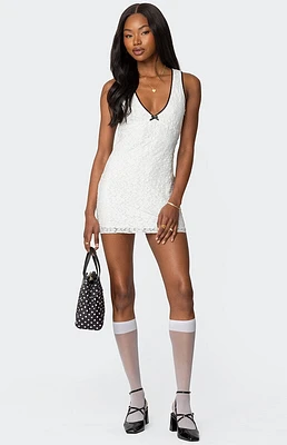 Edikted Selah Lace Contrast Mini Dress