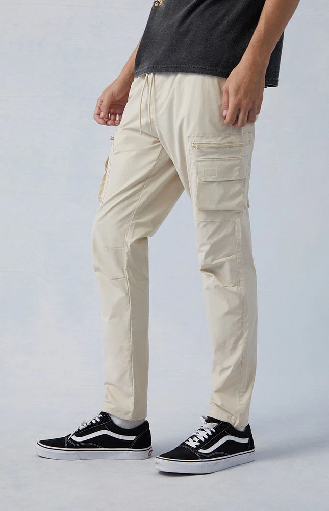 Eco Stretch Cream Slim Cargo Pants