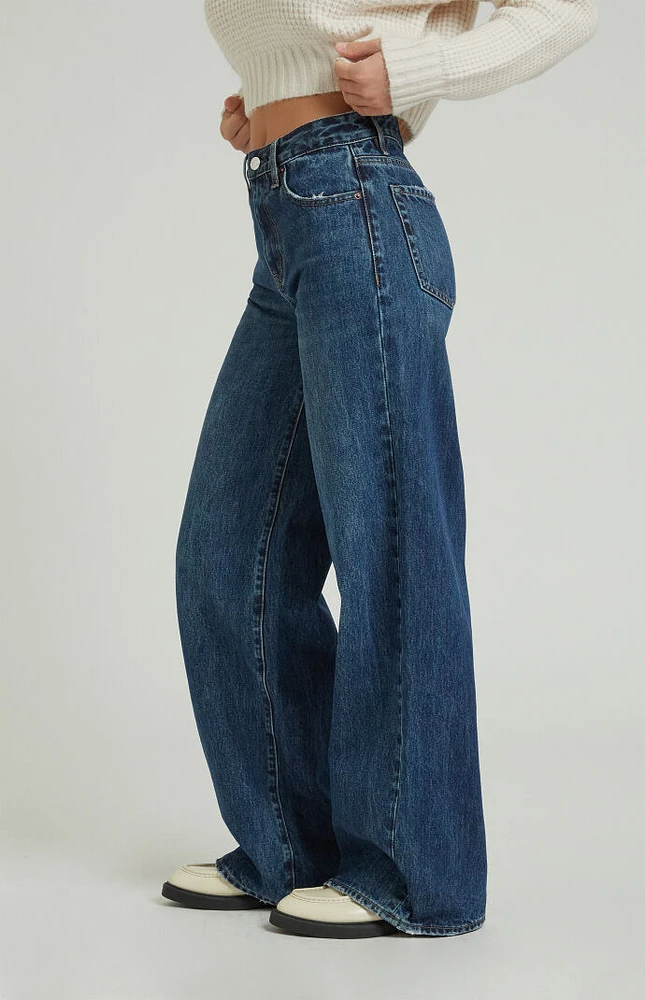 PacSun Jessie Dark Indigo High Waisted Baggy Jeans