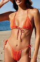 Pacsun Orange Katelyn Tie Triangle Bikini Top