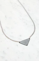 LA Hearts Silver Triangle Pendant Necklace
