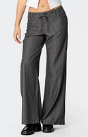 Edikted Mayla Wide Leg Pinstripe Trousers