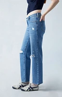 PacSun Eco Medium Indigo V-Dip Ripped '90s Straight Leg Jeans