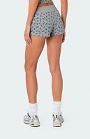 Edikted Wildflower Waffle Low Rise Micro Shorts