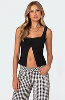 Edikted Odette Split Front Tailored Top