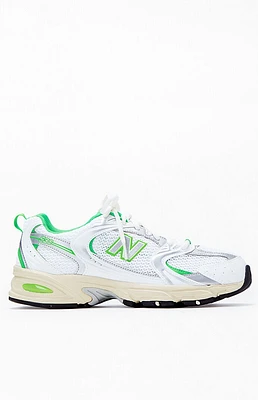 New Balance White & Green 530 Shoes