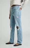 PacSun Light Indigo Ripped Knee Dad Jeans