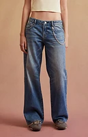 RARE DNM EDIT Medium Blue Low Rise Girlfriend Jeans