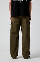 Pacsun Stretch Olive Baggy Carpenter Pants