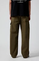 PacSun Stretch Olive Baggy Carpenter Pants