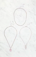 LA Hearts Cross Heart Layered Necklace