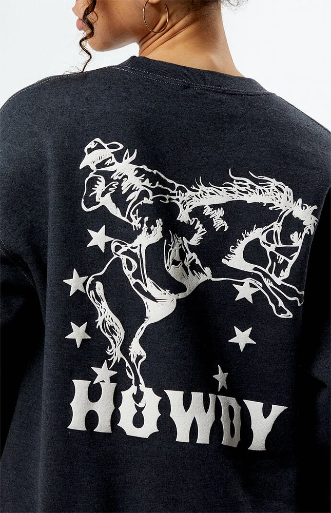 Horse Riding Howdy Crew Neck Sweatshirt