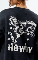 Golden Hour Horse Riding Howdy Crew Neck Sweatshirt