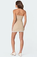 Edikted Miri Lace Trim Mini Dress