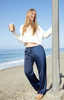 John Galt Navy Anastasia Wide Leg Pants