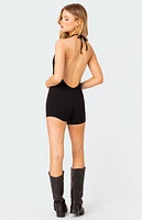 Edikted Melanie Ribbed Open Back Romper