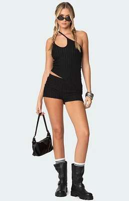 Edikted Phoebe Textured Knit Shorts