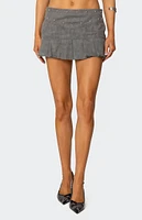 Edikted Stud Pleated Denim Mini Skirt