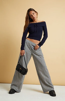 Beverly and Beck Blue Plaid Boxer Pajama Pants