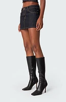 Edikted Foster Washed Denim Mini Skirt