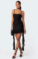 Edikted Kris Open Back Ruffle Mini Dress