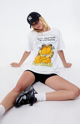Junk Food Garfield Listening T-Shirt