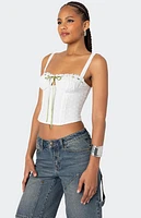 Edikted Garden Girl Ribbon Eyelet Corset