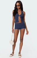 Edikted Weekender Belted Knit Halter Top