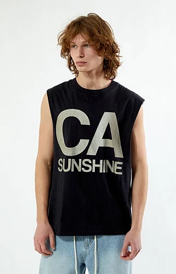 Pacsun Washed Black Sunshine Muscle Tank Top